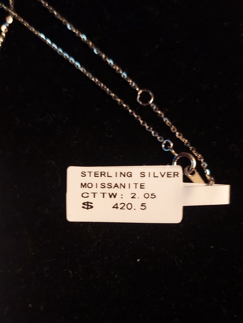 Sterling Silver  Crystal Drop Necklace BN - Picture 3 of 4